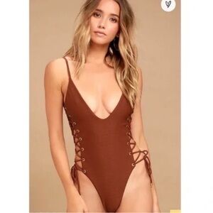 Blue life tie up one piece in rust